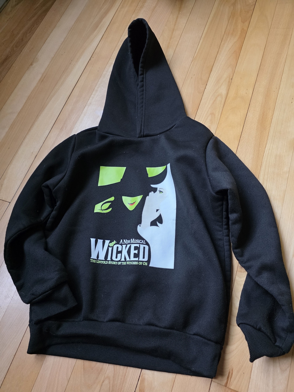 Wicked Black Graphic Hoodie for Kids - Musical Logo